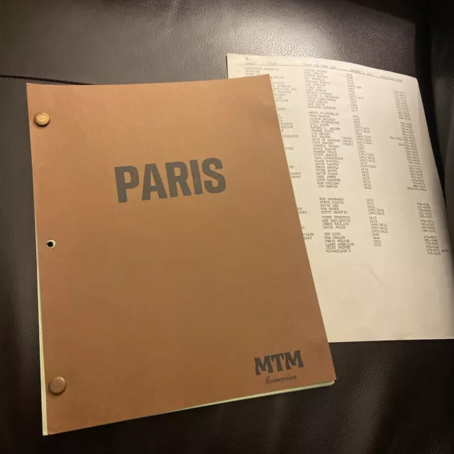 PARIS tv Pilot Script 1979 Original James Earl Jones Rare