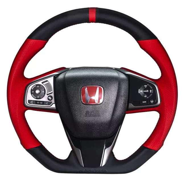 Buddy Club Sport Steering Wheel for 2016+ Civic - Time Attack (RED) Leather