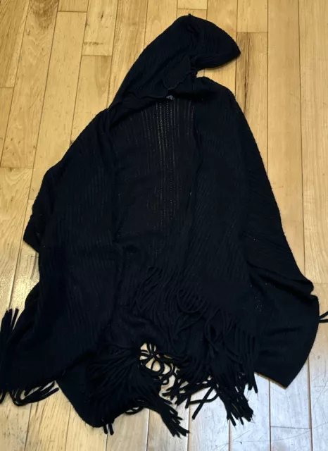 Old Navy Womens Hooded Wrap Shawl Sweater Black One Size 2