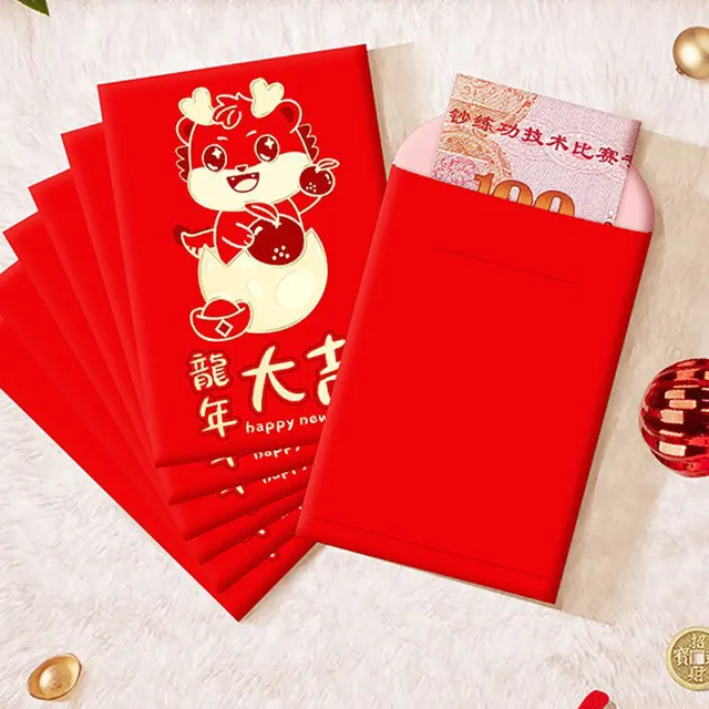 30Pcs Red Envelope for Chinese New Year 2024 Dragon Envelopes Money Packet