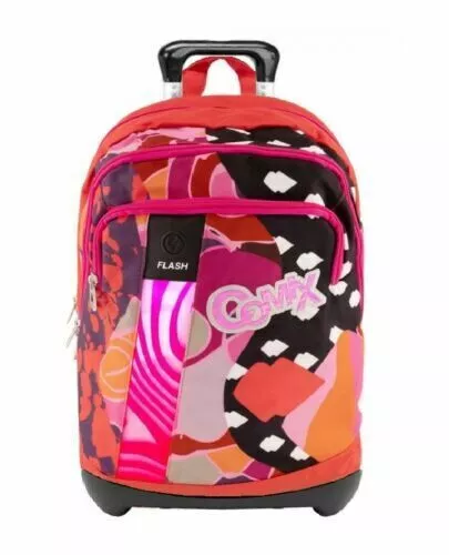 comix ZAINO TROLLEY ORGANIZZATO STACCABILE FLASH fuxia CON LUCI LED  COD 65576