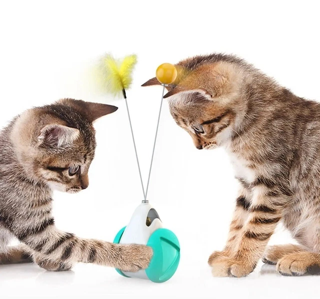Interactive Cat Toys for Indoor Cats with Ball and Feather, Self-Moving Toy