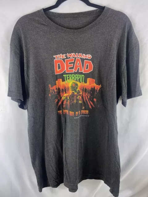 The Walking Dead Terrapin Beer Blood Orange IPA Black T-Shirt Mens Size XL T-Mac