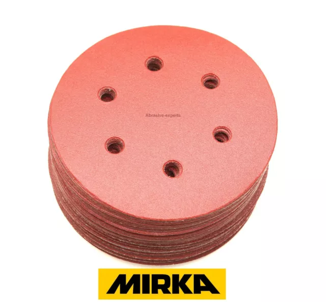 150mm Sanding Discs MIRKA Hook and Loop 6 inch Sandpaper Pads Assorted Grits 6 H