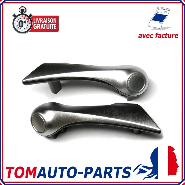2x POIGNEE INTERIEURE PORTE AGRIPPER ARGENT POUR RENAULT MEGANE MK2 II 02-05