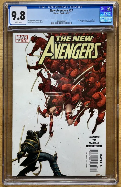 New Avengers #27 CGC 9.8 White Pages Marvel 2007 1st Clint Barton as Ronin