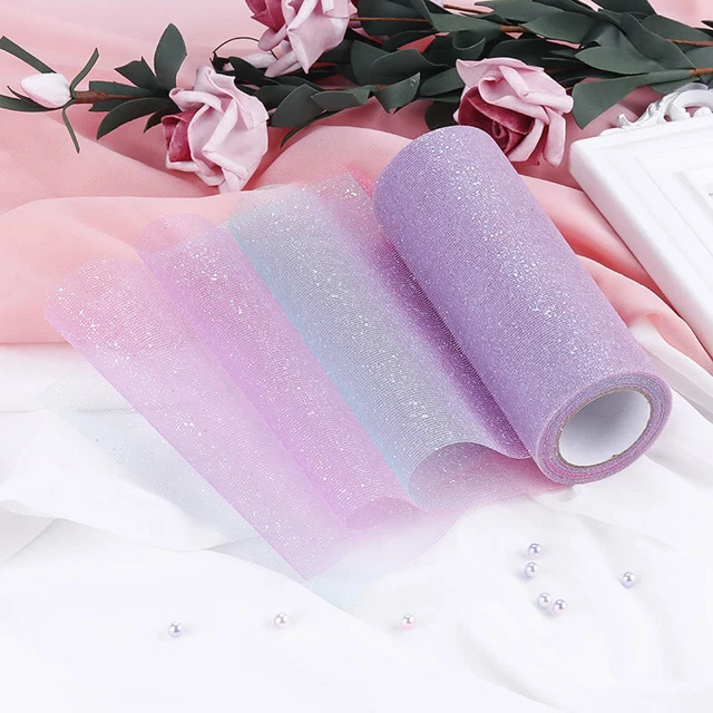 Regenbogen Glitzer Tüll Rolle Weich Organza Stoff Für DIY Tutu Machen Craft 9.1m