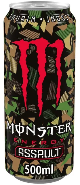 Monster Assault Energy Drink caffeina 11 x 500 ml incl. deposito cauzionale di 2,75 € NUOVO MHD 10/24