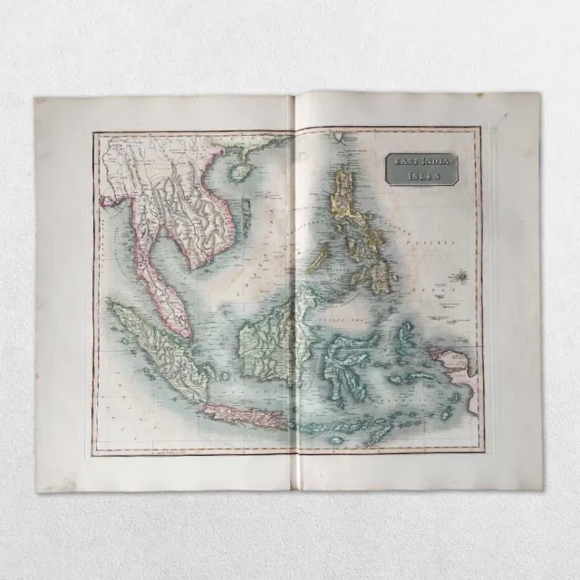 Antique 19Th Century World Atlas Map John Thomson 1814 Borneo Malaya China Sea