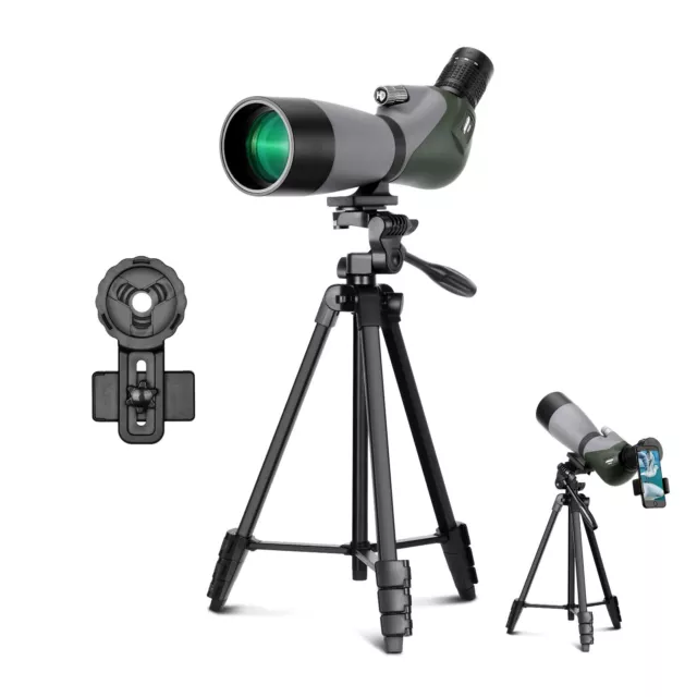 20-60X Spotting Scope with Adjustable Tripod HD Dual Focus for Target Hunting