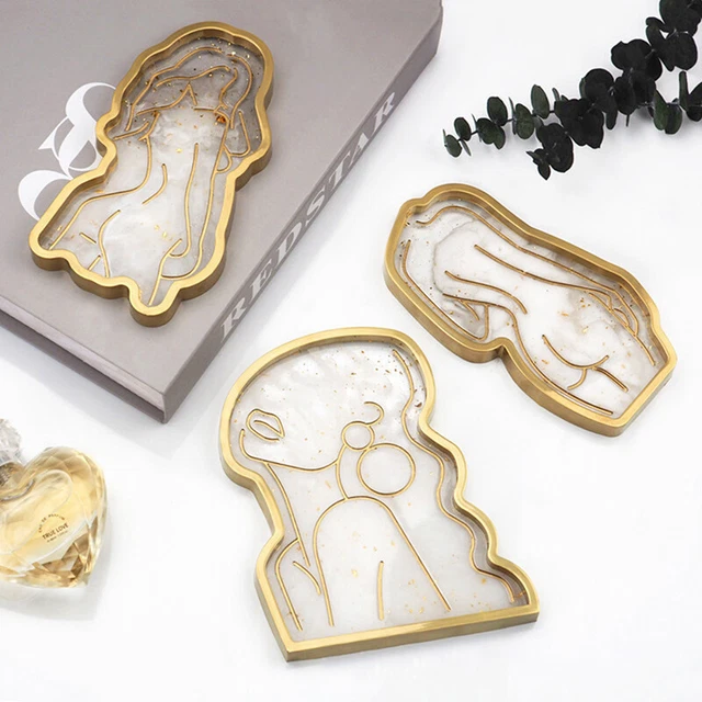 Lady Body Tray Silicone Mold Epoxy Resin Women Model Art Cup Abstract Plate Dish