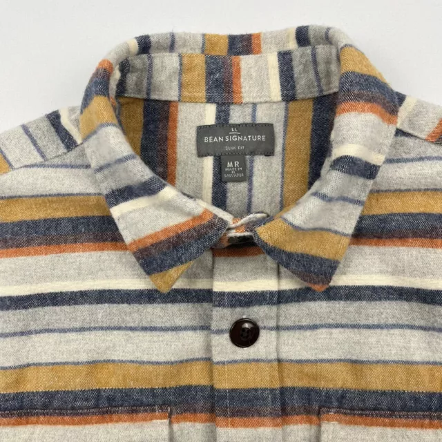 LL Bean Chamois Cloth Shirt Men’s Medium Slim Fit Signature Archive 1933 Striped