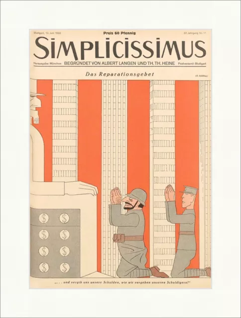 Titelseite der Nummer 11 von 1932 Erich Schilling das Gebet Simplicissimus 1908