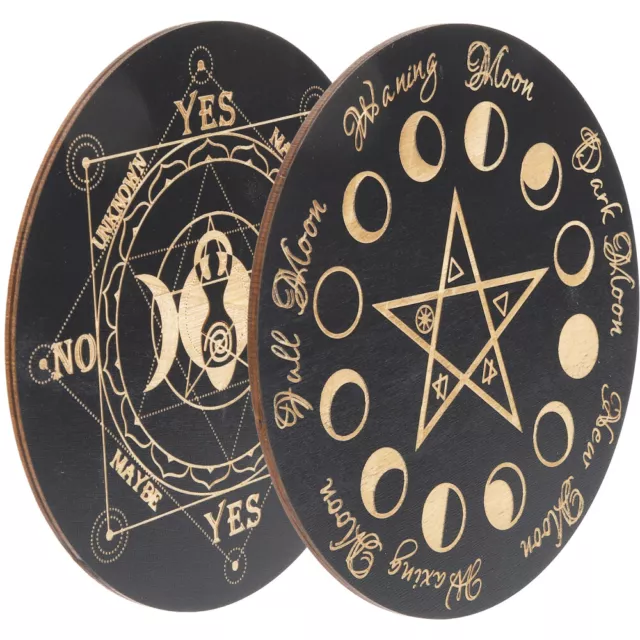 2Pcs Wood Divination Board Altar Supplies Wooden Divination Board