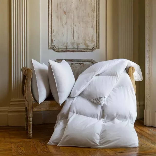 Sferra Cornwall Queen Down Comforter Heavy Fill Mint