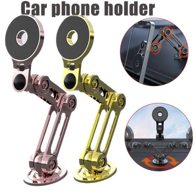360° Rotation Arm Magnetic Phone Holders Foldable Car Stand Mount E0G8