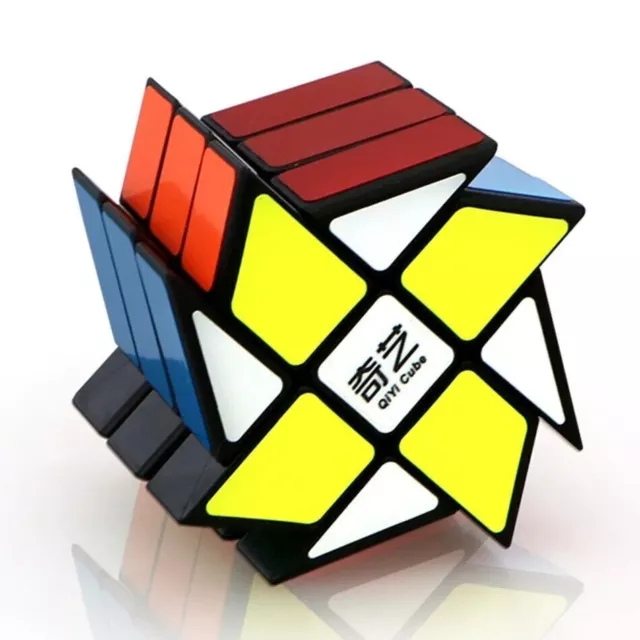 Qiyi 3x3 Windmill Cube Magic Puzzle Brain Teaser Brushed Sticker 56mm