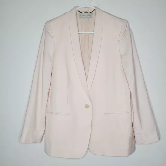 Stella McCartney Lana Wool Jacket Women's Pink Blazer Size 10 US 44 Button Lined