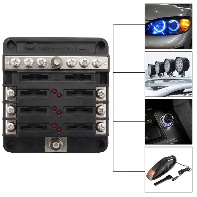 6 Way Blade Fuse Holder Box Block Case For Car Boat Marine Bus Van Waterproof S7