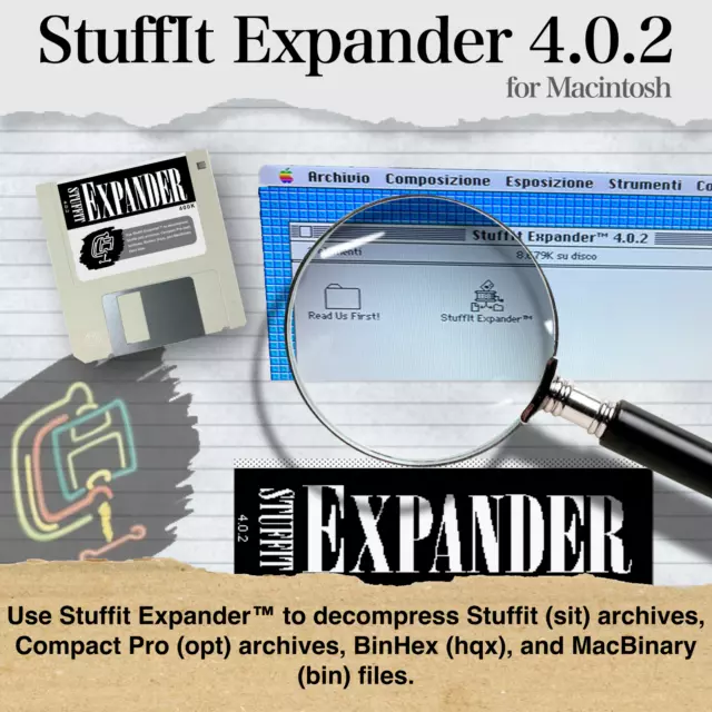 Floppy Stuffit Expander 4.0.2 Decompress Apple Macintosh Vintage 400k 800k