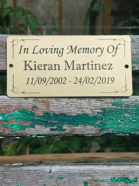 Personalised Engraved Bench  Plate Memorial Grave Marker Plaque NON FADE/RUST