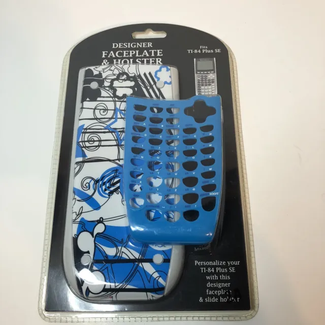 Designer Faceplate & Holster Blue TI-84 Plus SE. Calculator Cover And Holster