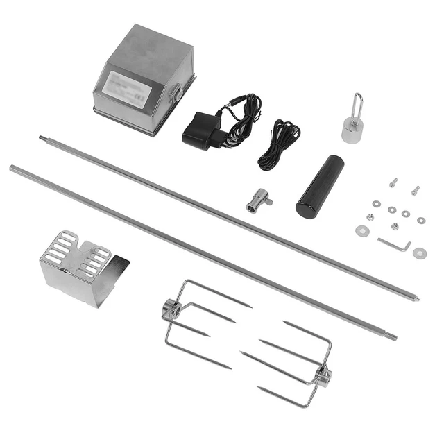 BBQ Grillspieß mit Edelstahl Motor 137-142cm Drehspieß Gasgrill Automatisch DHL 5