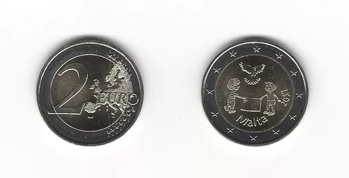 2 Euro Gedenkmünze 2017 aus Malta, Solidarität und Frieden, bankfrisch, bfr