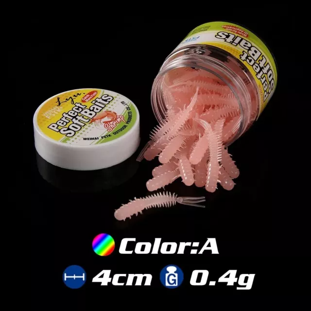 50pcs Earthworm baits Worm Soft Fishing Lure Artificial Rubber Silicone Bait 4cm