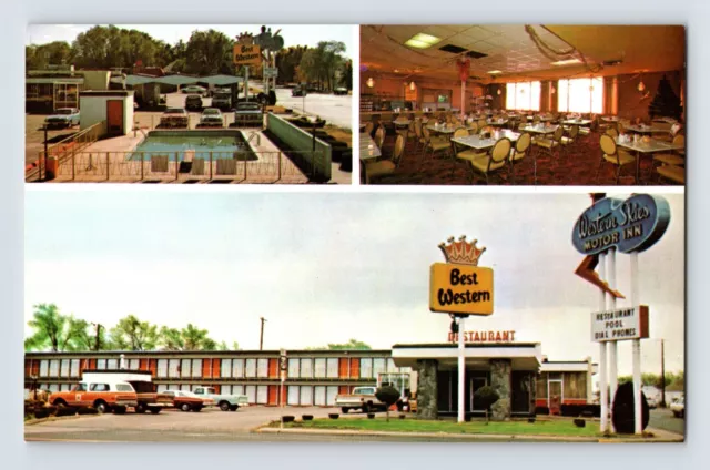 Postcard Texas Dalhart TX Best Western Skies Motor Inn Motel 1960s Unposted