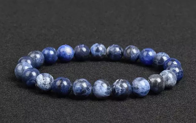 Bracelet de perles Sodalite en pierre Naturelle, sur mesure Homme ou Femme