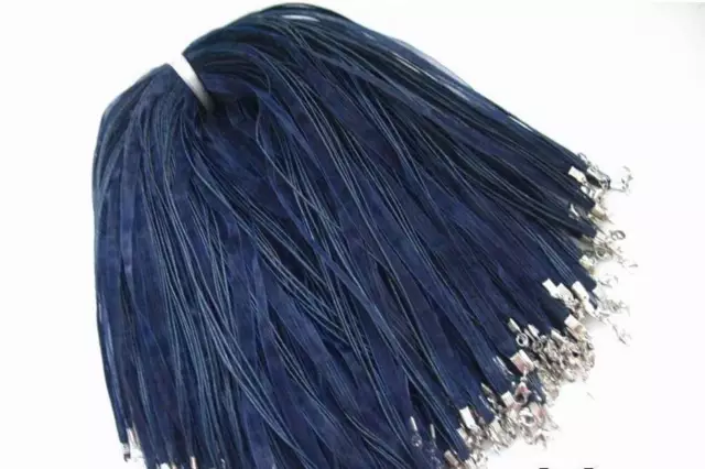 Wholesale 50pcs NAVY BLUE RIBBON VOILE CORD NECKLACES