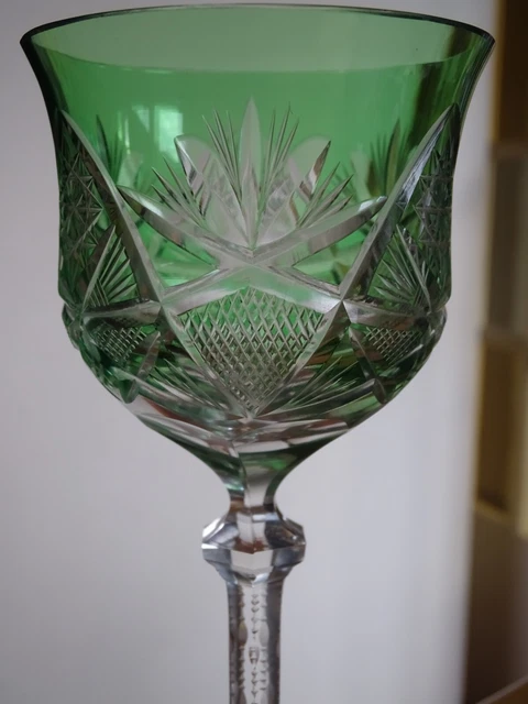 Lot De Verres à Vin Ancien En Cristal Taillé - Style Römer / Roemer - Très Bel état