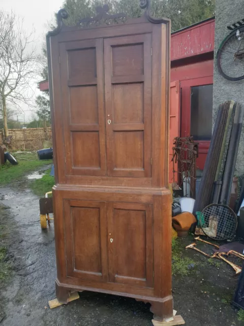 Georgian Oak Corner Cupboard.