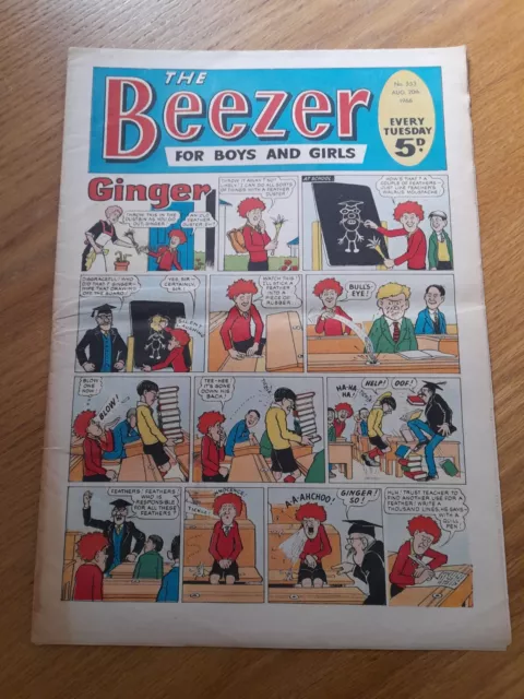THE BEEZER COMIC No 553 AUGUST 20th  1966 GOOD CONDITION