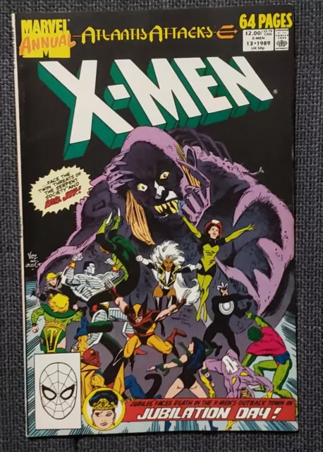 X-MEN ANNUAL VOL 1 No #13 (1989 COPPER AGE) MARVEL COMIC ~ ATLANTIS ATTACKS