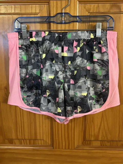 NWT Athletic Works Girl's Running Shorts Lined Size XL  14-16 Plus Gray Pink