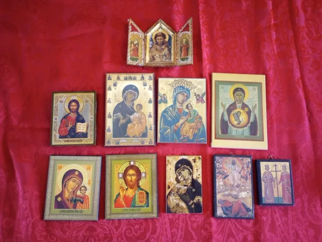 Religious Icon Wall Art Misc Lot Of 10