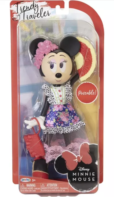 New In Box-Disney Minnie Mouse Trendy Traveler  10" Poseable Fashion Doll