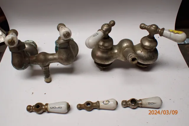 Vintage Water Faucet Parts Levers Handles