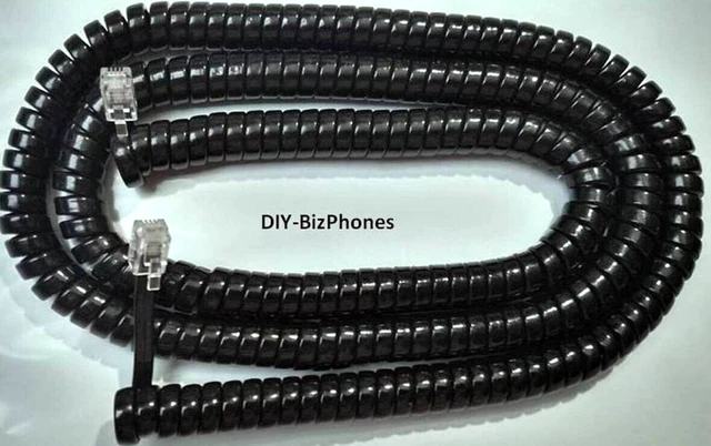 4-Pack Mix Avaya Handset Phone Cord Receiver Curly Partner 6D 18D 34D Black Long