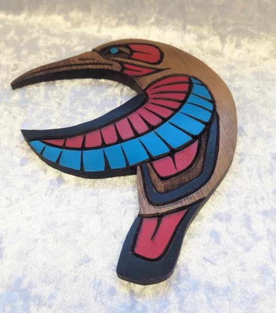 Northwest Coast First Nations Hummingbird Carving Signed.  C2