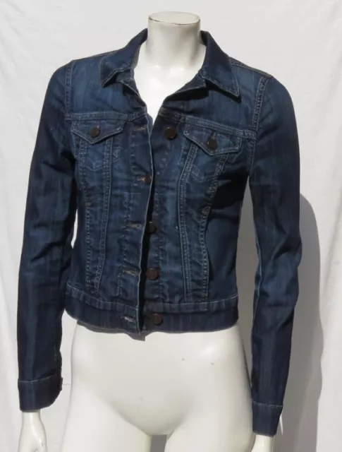 MAVI US Women’s XS Stretch Denim Dark SAMANTHA Jeans Jacket Top Fitted Crop