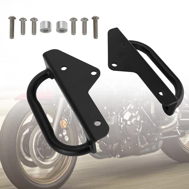 Paire D'Accoudoirs Passager Moto 90° Repliables - Kit Pour Boîte Arrière Aluminium Avec Fixation