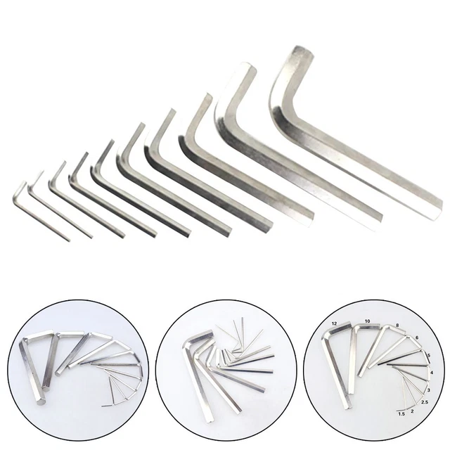 En diferentes situaciones llave hexagonal tipo L varios modelos plata St