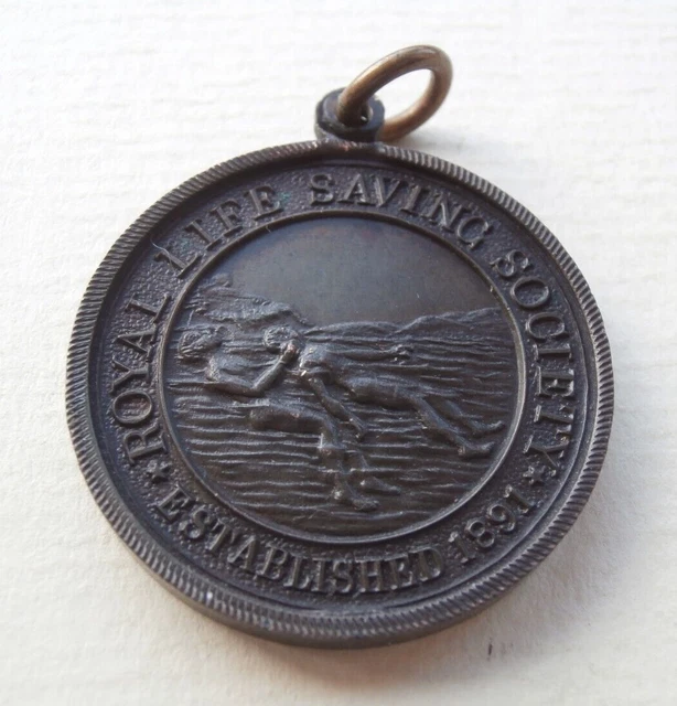 VINTAGE ROYAL LIFE Saving Society Bronze Medal, Awarded To L.R