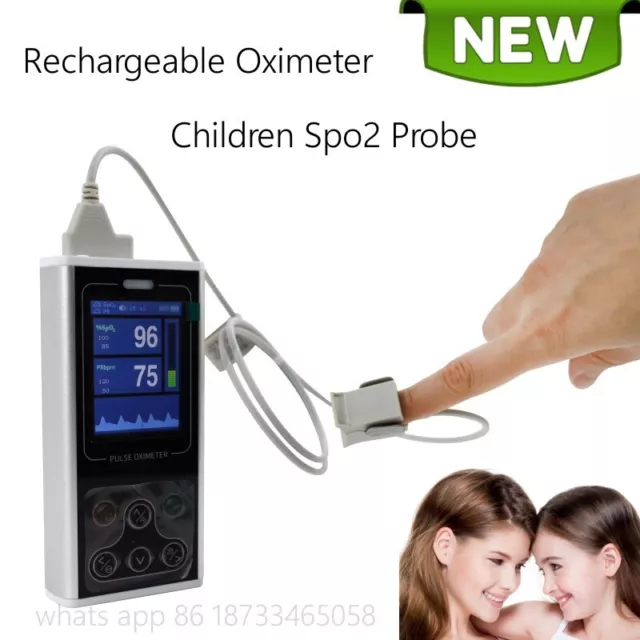 Children Spo2 Oximeter Blood Oxygen Pulse Heart Rate PI Monitor Software Alarm