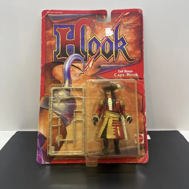 1991 HOOK MOVIE Mattel Action Figure ~~TALL TERROR CAPT. HOOK Grows~~New on  Card $34.95 - PicClick