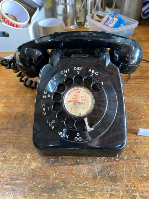 GPO 706L vintage 1961 Rotary Telephone Vintage Black Untested