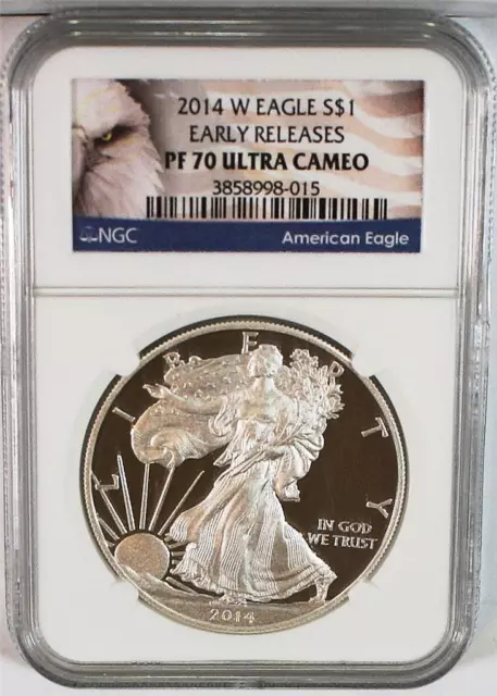 2014-W $1 1 oz. Proof Silver Eagle NGC PF 70 UC Early Releases Bald Eagle Label